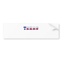 Texas Flag in Letters Bumper Sticker
