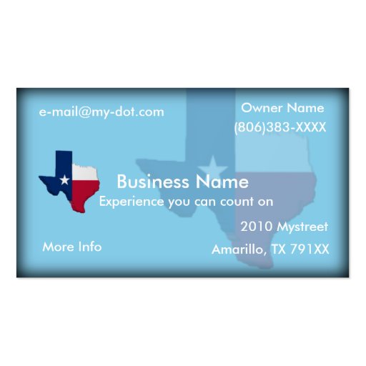 Texas Flag-Map Business Card (front side)