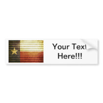 Texas Flag Old Tin Roof gear Bumper Sticker