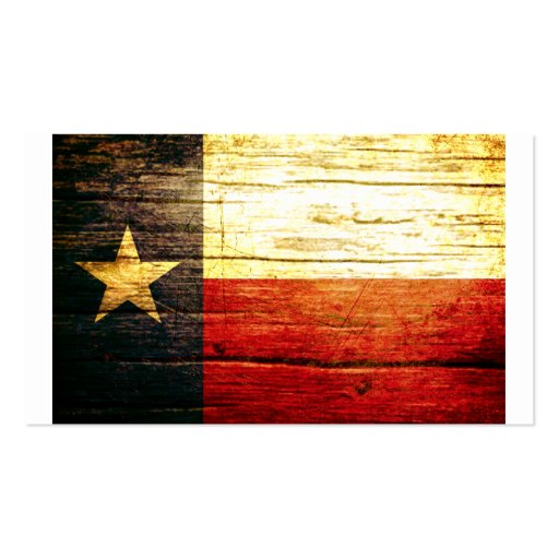 Texas Flag Old Wood Business Card Templates (back side)