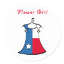 Texas Flower Girl Round Stickers