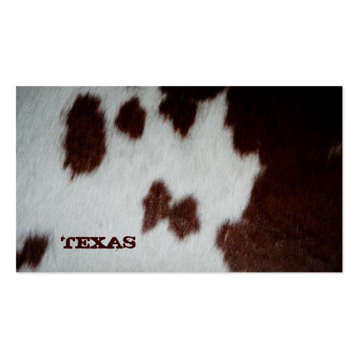 Texas Fur Business Card Cow (front side)