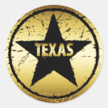TEXAS GRUNGE STYLE STAR ROUND STICKERS