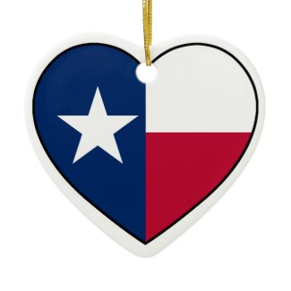 Texas Heart Ornament for Christmas Tree ornament