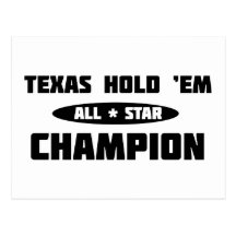 Texas Hold 'Em Champion Post Card