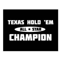Texas Hold 'Em Champion Postcards