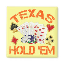 TEXAS HOLD 'EM - DISTRESSED REFRIGERATOR MAGNETS