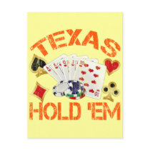 TEXAS HOLD 'EM - DISTRESSED POSTCARD