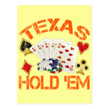 TEXAS HOLD 'EM - DISTRESSED POSTCARD