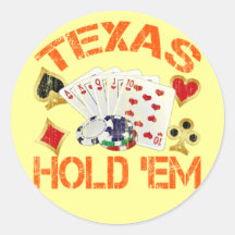 TEXAS HOLD 'EM - DISTRESSED ROUND STICKERS