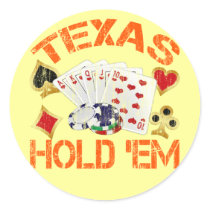 TEXAS HOLD 'EM - DISTRESSED ROUND STICKERS