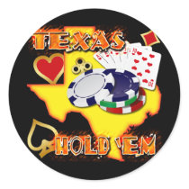 TEXAS HOLD 'EM ROUND STICKERS