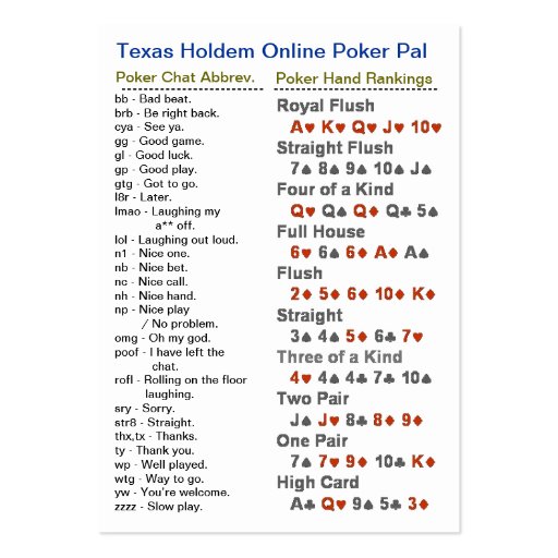Basic poker rules texas holdem