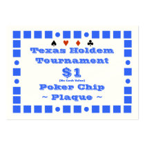 Texas Holdem Poker Chip Plaque $1 (100ct) Business Cards