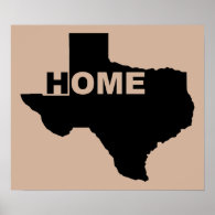Texas Home Away From Home Poster Sign