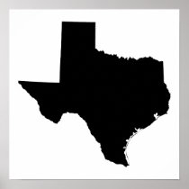 Texas in Black and White Poster