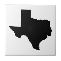 Texas in Black and White Tile