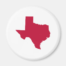 Texas in Red Refrigerator Magnets
