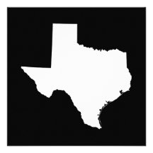 Texas in White and Black Custom Announcements