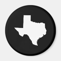 Texas in White and Black Refrigerator Magnet