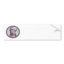 Texas Longhorn Bull Retro Bumper Sticker
