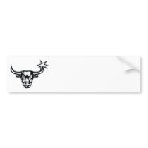 Texas Longhorn Bull Retro Bumper Stickers