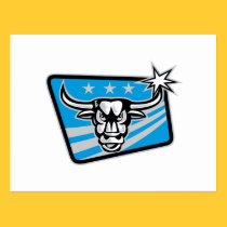 Texas Longhorn Bull Retro postcards
