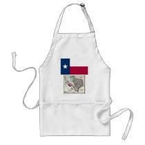 Texas Map and State Flag Aprons