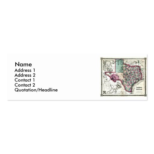 Texas Map and State Flag Business Cards