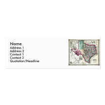Texas Map and State Flag Business Cards
