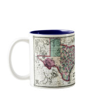 Texas Map and State Flag Mugs