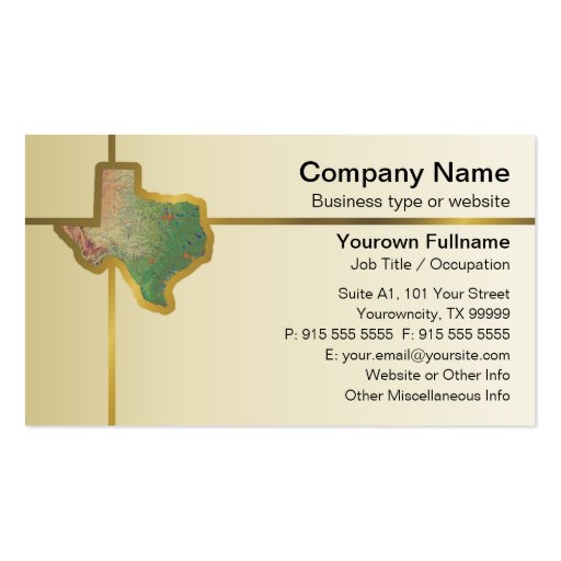 Texas Map Business Card Zazzle