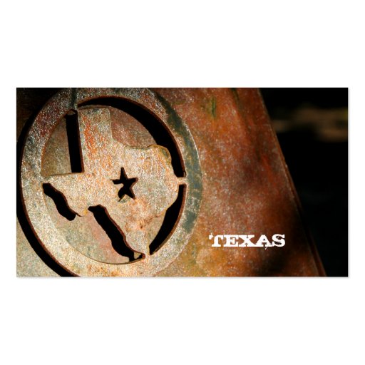 Texas Map Business Card Star Metal (front side)