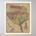 Texas Map By Stephen Austin 1837 posters