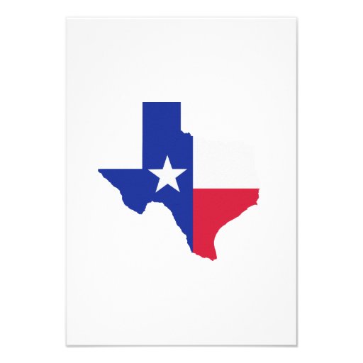 Texas map flag custom invitations