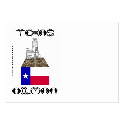 Texas Oilman,Business Cards,Oil,Gas,Rig,Flag (front side)
