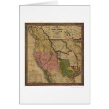 Texas, Oregon & California Map - 1846 Cards