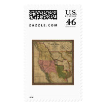 Texas, Oregon & California Map - 1846 Stamps