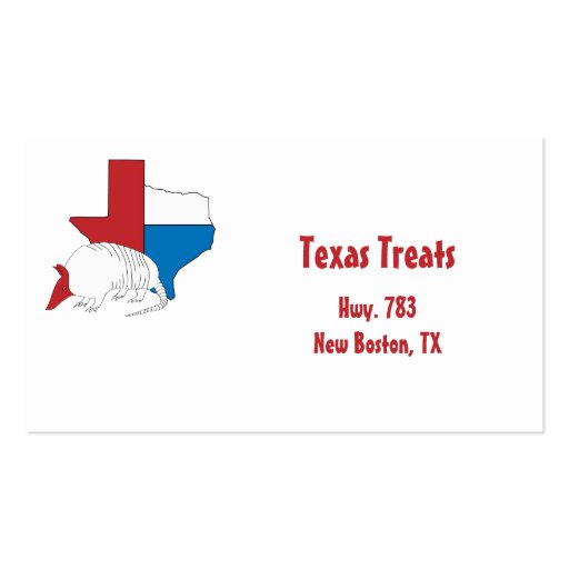 Texas Pride Armadillo Business Card (front side)