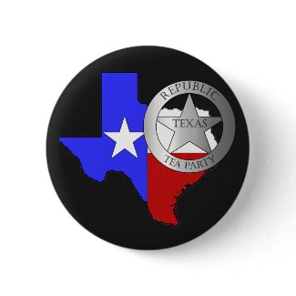 Texas Ranger Tea Party - Black button