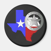 Texas Ranger Tea Party - Black Refrigerator Magnet