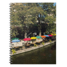 Texas, Riverwalk, dining on river's edge Spiral Note Book