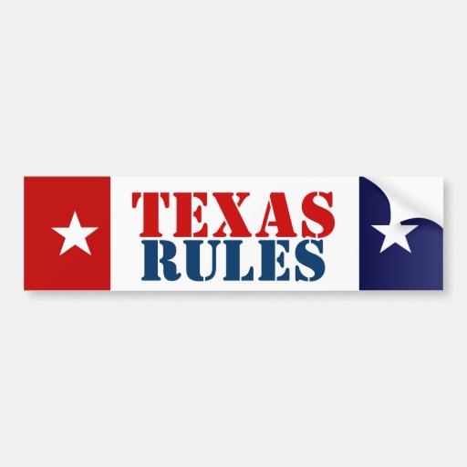 Texas Rules Bumper Sticker Zazzle