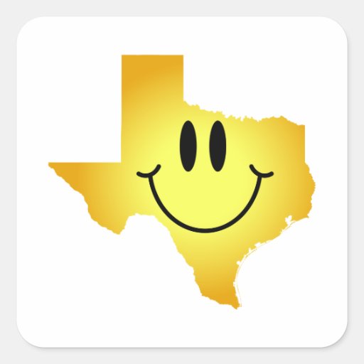 Texas Smiley Face Square Sticker Zazzle