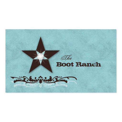 Texas Star Business Card Baby Blue Brown Jewelry
