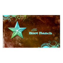 Texas Star Business Card Brown Blue Jewelry