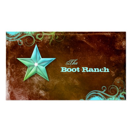 Texas Star Business Card Brown Blue Jewelry (front side)