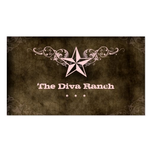 Texas Star Business Card Brown Suede Pink (front side)