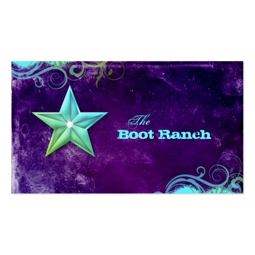 Texas Star Business Card Purple Blue Jewelry (front side)