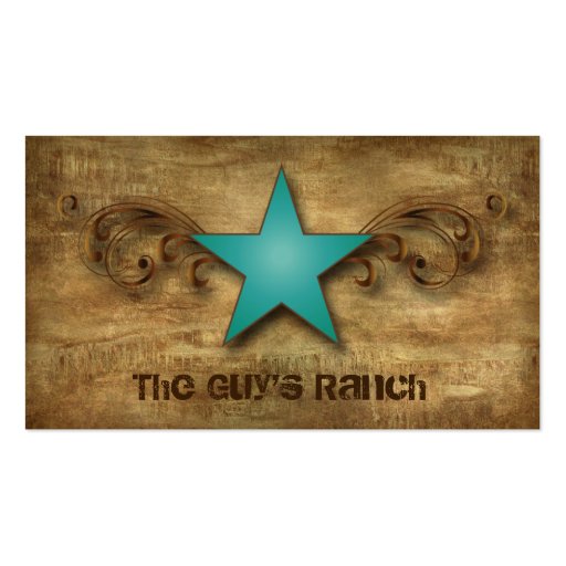 Texas Star Business Card Suede Blue Swirls